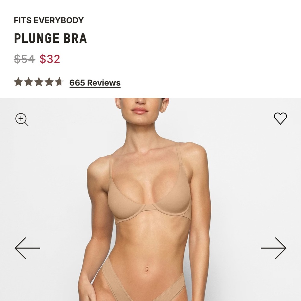 SKIMS Plunge Bra in Tan